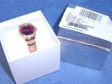 LADIES BURGANDY/'DIAMOND' FASHION WATCH 'CCMIND'