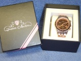 LADIES JOURNEE COLLECTION LG COPPER TONE WATCH RUNNING