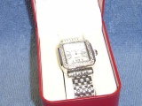 LADIES PEUGEOT SLV SQUARE FACE WATCH RUNNING