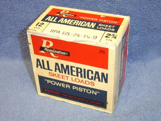 VINTAGE REMINGTON ALL AMERICAN 12GA POWER PISTON SHOTGUN SHELLS