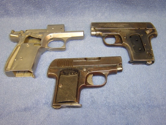 GUNSMITH PISTOL LOT SPECIAL (2) 32 AUTOS AND A STRIPPED FRAME