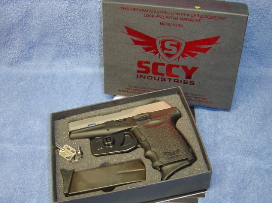 SCCY CPX2 SILVER SLIDE ON BLACK 9 MM PISTOL 2 MAGS NEW