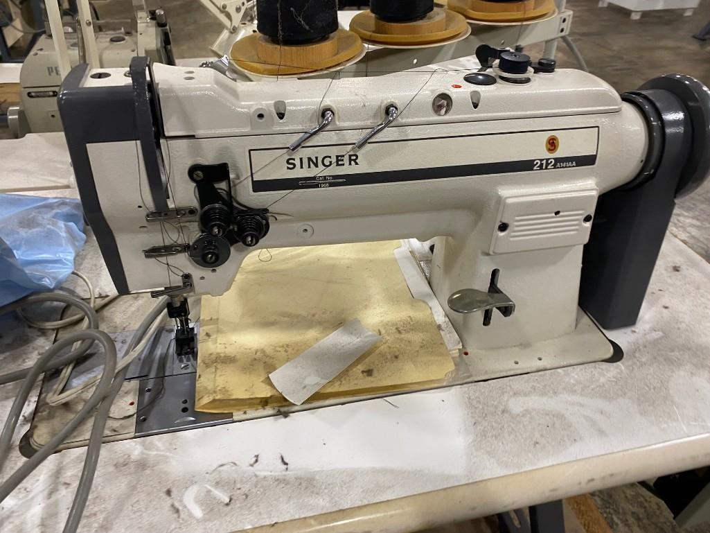 Singer double needle industrial sewing machine. Proxibid