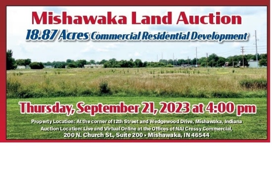 Mishawaka Land Auction September 21, 2023 4 pm