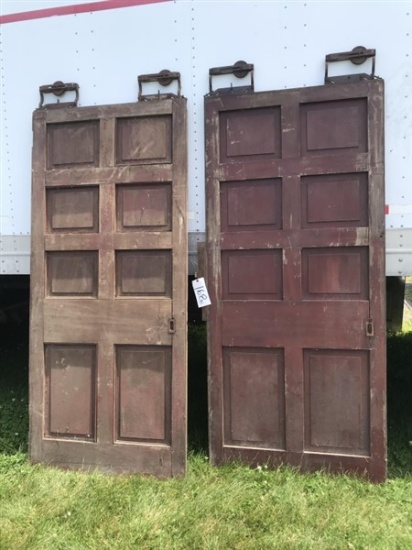 Pair of 8 Panel Rolling Track Doors