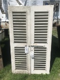 Pair of Shutters with Fixed Louvers