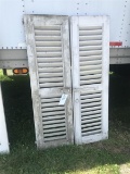 Pair of Shutters with Fixed Louvers