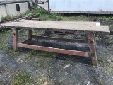 Early Plank Board Wooden Work Bench