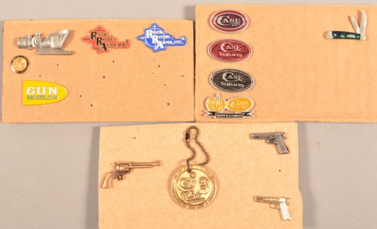 13 Various Firearms and Knives Collector Pins