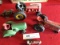 4 Early Farm Tractor Toys & Cast Iron Plow