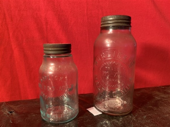 2 Horlick's Malted Milk Jars
