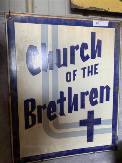 Enameled Church of the Brethren Sign