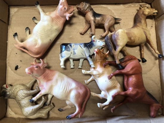 8 Celluloid Farm Animals