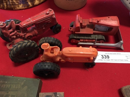 Vintage Toy Crawler, MN Tractor & Plastic Hubley