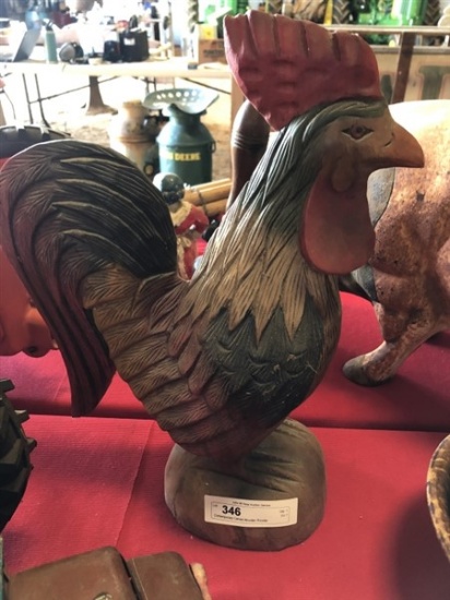 Contemporary Carved Wooden Rooster