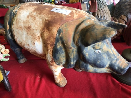 Unusual Large Cast Iron Pig
