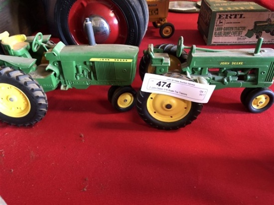 2 John Deere 1/16 Scale Toy Tractors