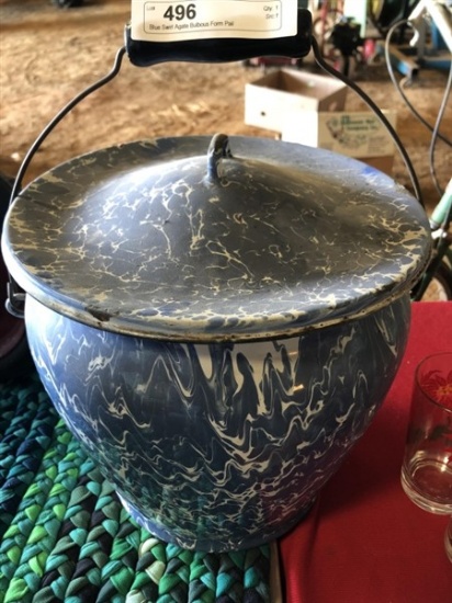Blue Swirl Agate Bulbous Form Pail