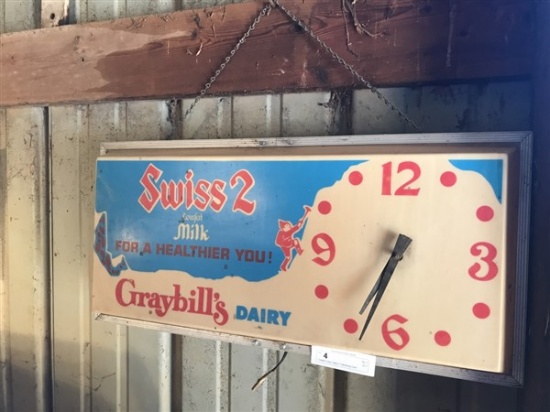 Graybill's Dairy "Swiss 2" Advertising Clock