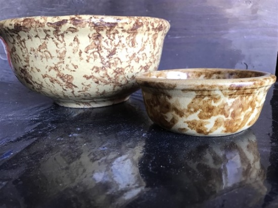 2 Early Yellowware Bowls