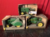 (3) Contemporary John Deere 1/16 Scale Toys