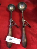 2 Antique Mechanical Ice Cream Scoops