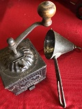 Vintage Tin Coffee Grinder & Ice Cream Scoop