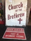 Tin Church of the Brethren & Van Dale Feeding Sign