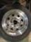 2 Matching 4.8-12 Trailer Tires with Chrome Rims