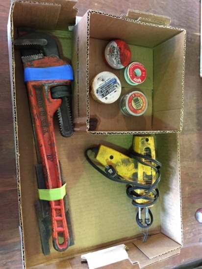 Soldering Gun and Pipe Wrenches