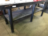 Heavy Duty Metal and Wooden Shop Table