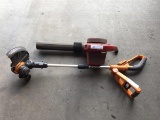 Toro Electric Leaf Blower and Worx Battery Trimmer