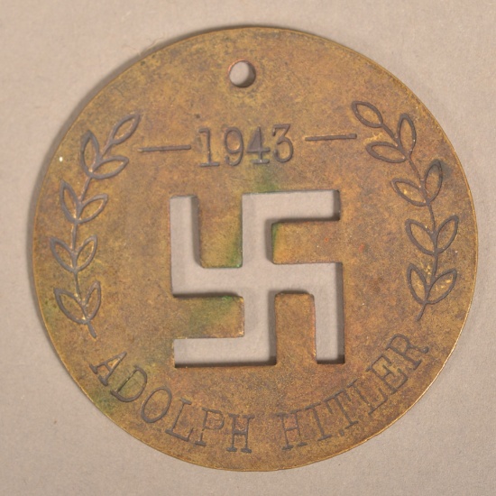 German Adolf Hitler Brass Pendant