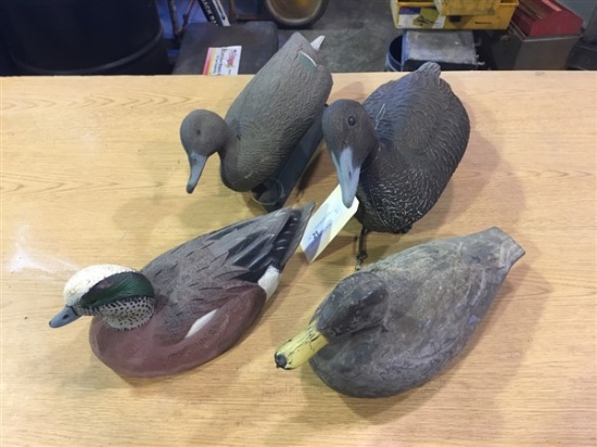 (4) Plastic Body Duck Decoys