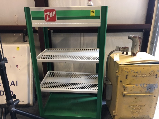 Pressed sSteel 7up Advertising Display 4 Shelves