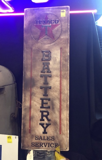 Texaco Battery Tin Sign