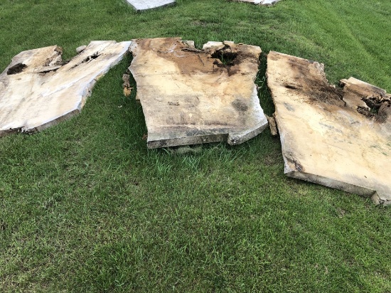 (3) Boxelder Live Edge Slabs