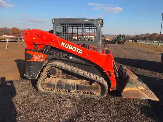 '13 Kubota SVL75 skidloader with tracks 1348 hours