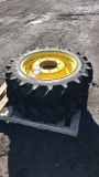 PAIR OF AGRI TRAC TIRE AND WHEELS FOR JD 5 SERIES