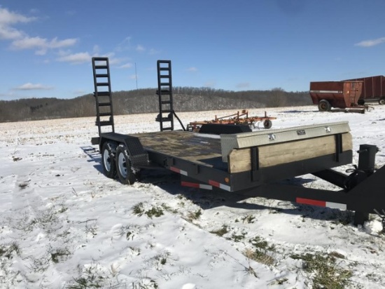 16' tandem axel bumper pull pentle hitch trailer