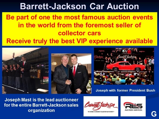 Barrett-Jackson Car Auction.  Choice of location, Platinum VIP Access, commercial air flight