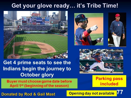 4 Cleveland Indians Tickets with parking pass  -  Reserve game before season starts