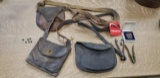 Vintage Leather Pouches w/ Bullet Mold, Lead Shot