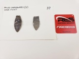 2 Paleo lances, Coshocton flint