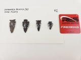 4 serrated points, Coshocton flints