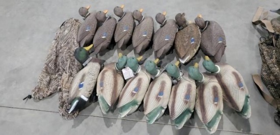 (14) Flambeau Mallard Duck Floating Decoys w/ bag