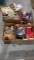 4 boxes coffee cups, cookbooks, misc