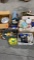 9 boxes misc cleaners, fertilizers, oil