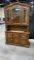 China cabinet with glass shelves, 2 piece