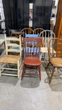 9 misc wood chairs